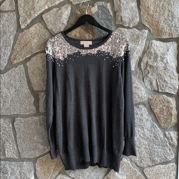 Michael  Kors Gray Sequins Sweater - Picture 4 of 8